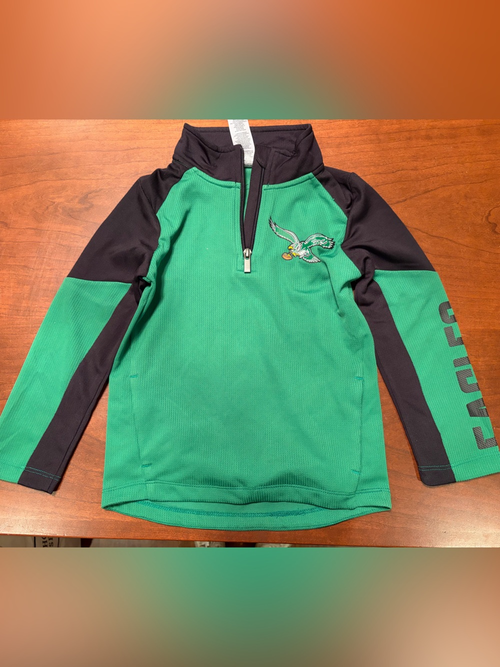 GO BIRDS 🦅 Philadelphia Eagles Kids Quarter Zip Performance Pullover || Sz 4